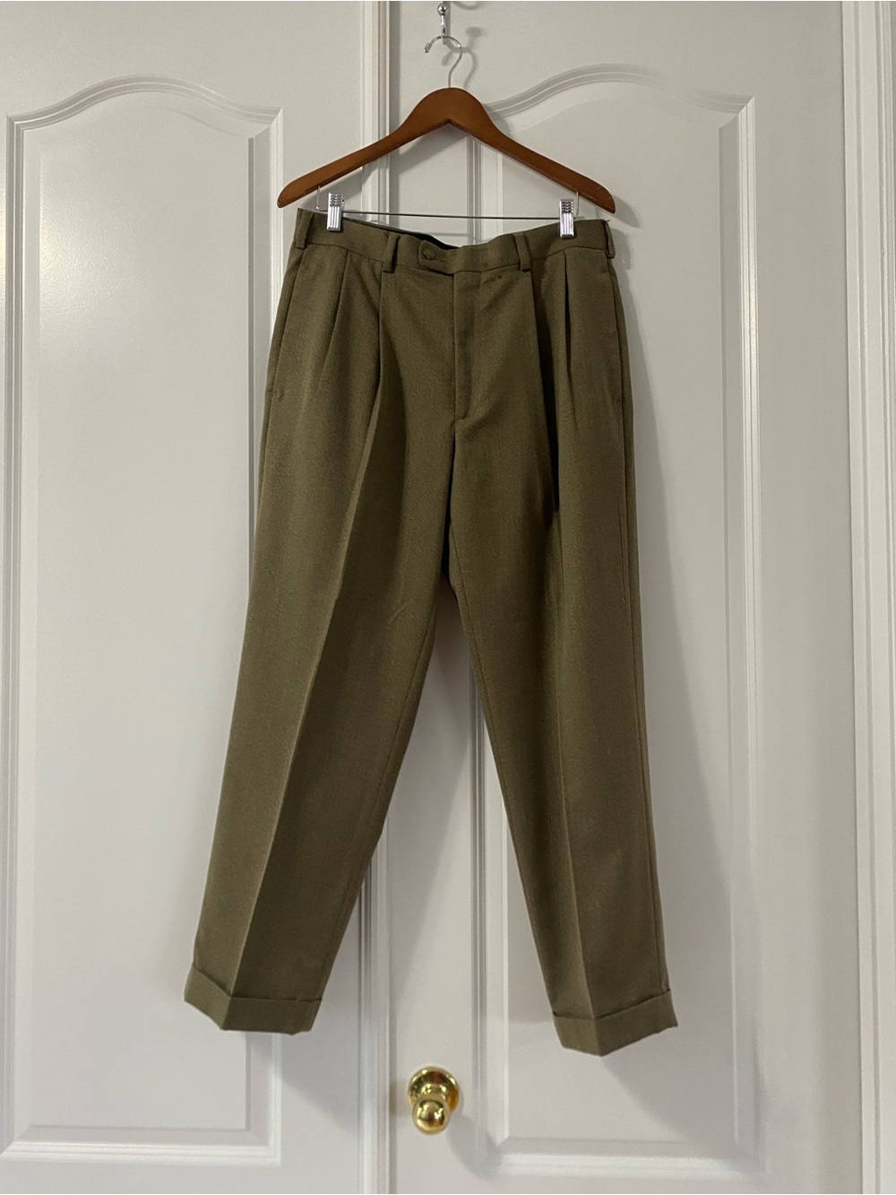 John Henry Brown Men's Pleated Dress Pants